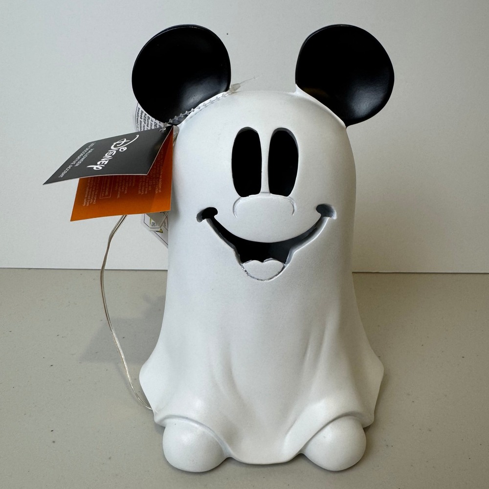 Disney Mickey Mouse Ghost LED Light Up Halloween Decorative Accent White 6.5in